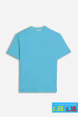 T-SHIRT CON LOGO STAMPATO TURCHESE