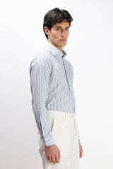 CAMICIA FIL A FIL COLLO FRANCESCE BLEU