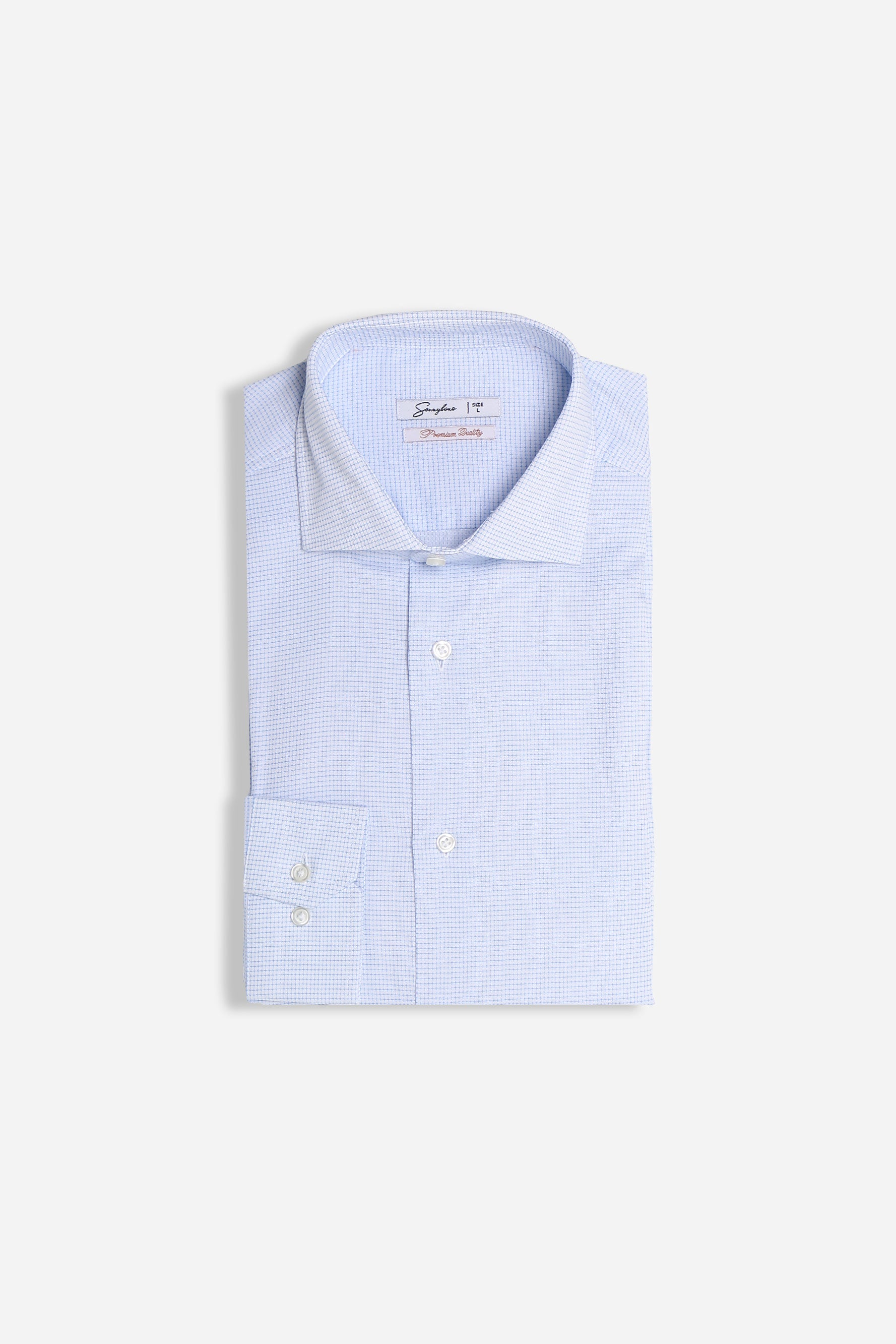 CAMICIA FIL A FIL COLLO FRANCESCE CELESTE