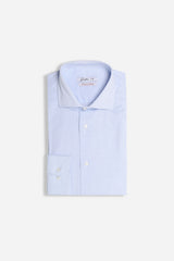 CAMICIA FIL A FIL COLLO FRANCESCE CELESTE