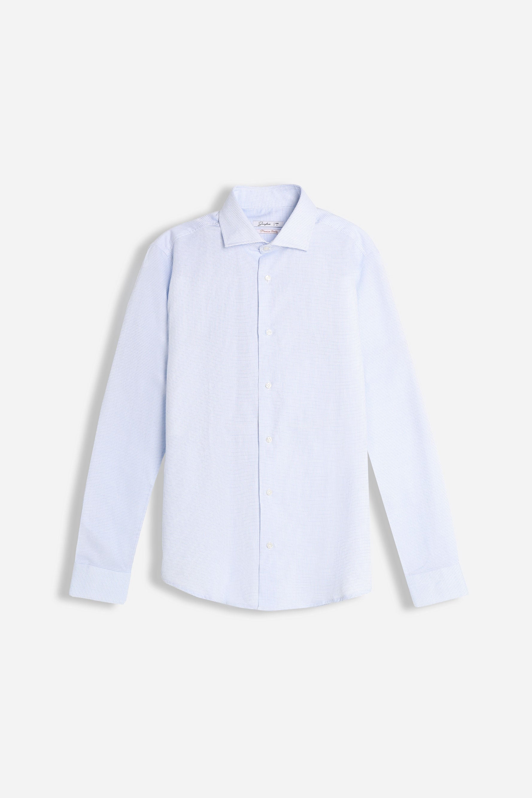 CAMICIA FIL A FIL COLLO FRANCESCE CELESTE