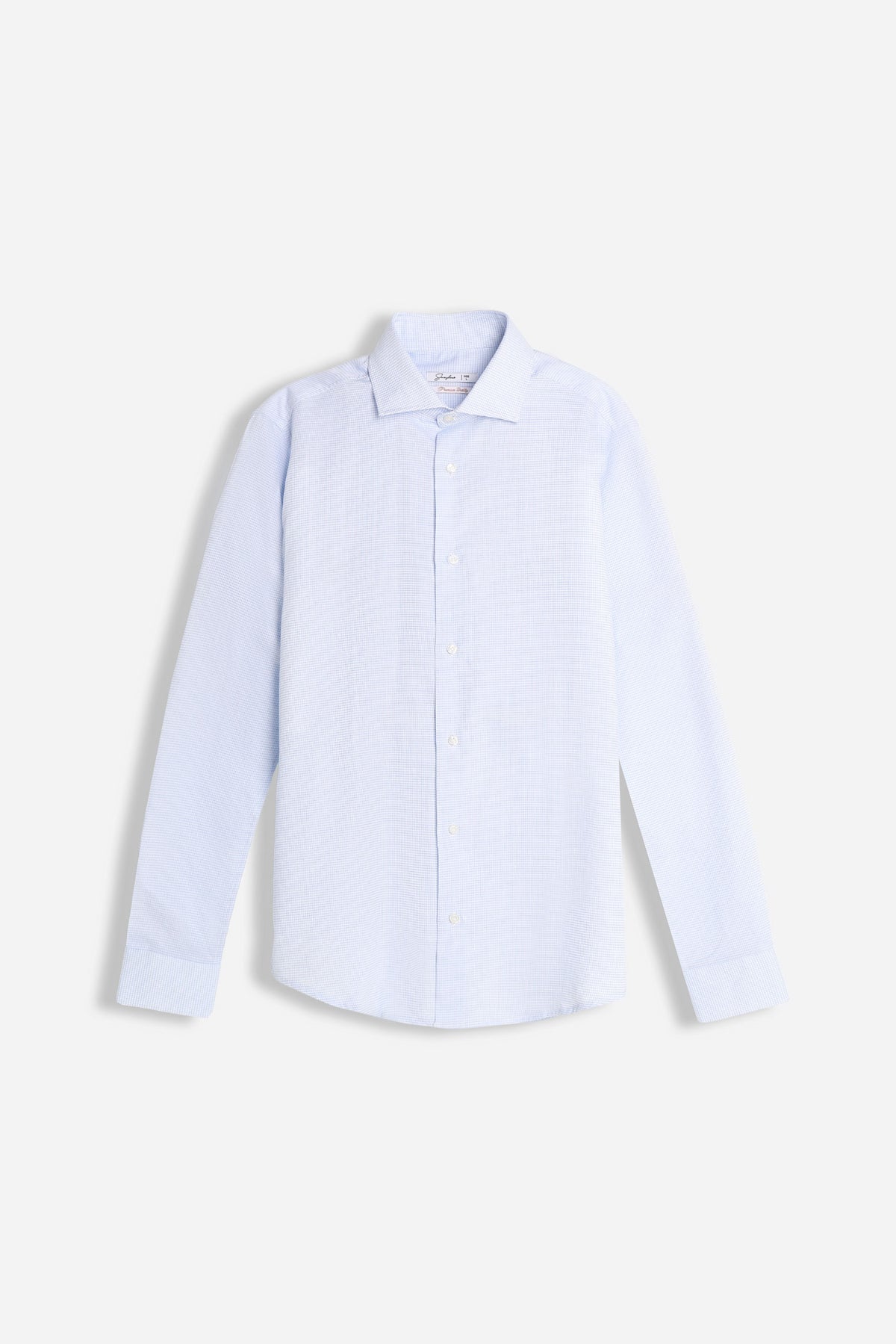 CAMICIA FIL A FIL COLLO FRANCESCE CELESTE