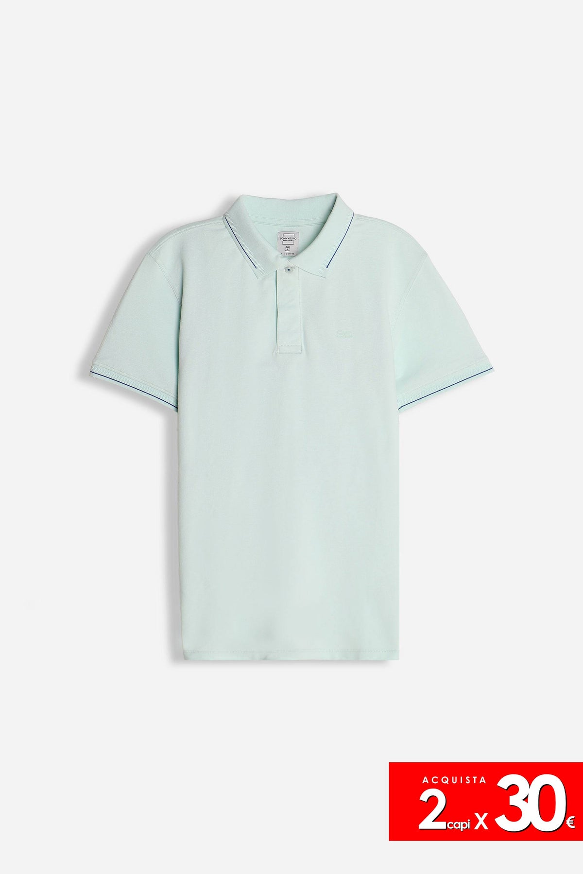 POLO IN PIQUET STRETCH VERDE ACQUA