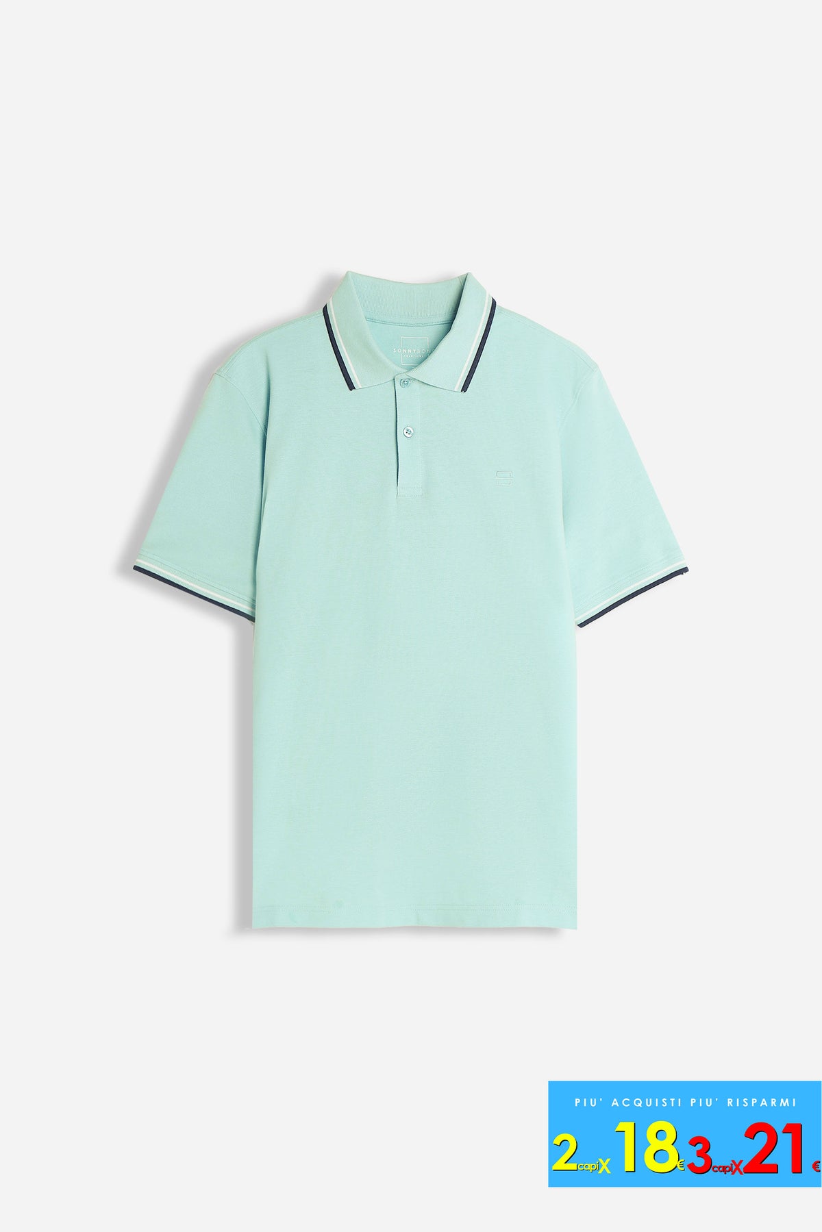 POLO IN PIQUET BASIC VERDE ACQUA