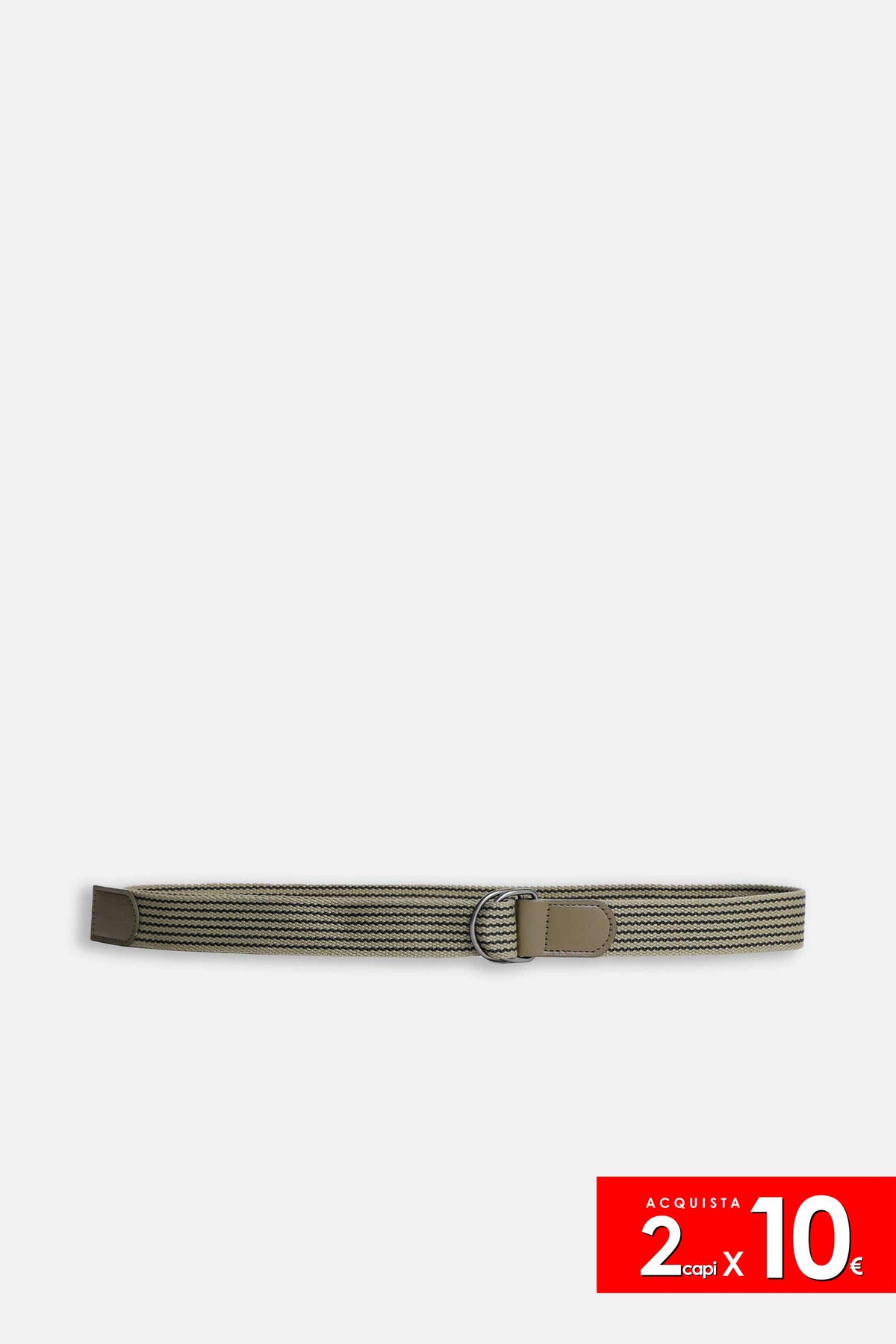CINTURA RIGATA IN CORDA VERDE MILITARE