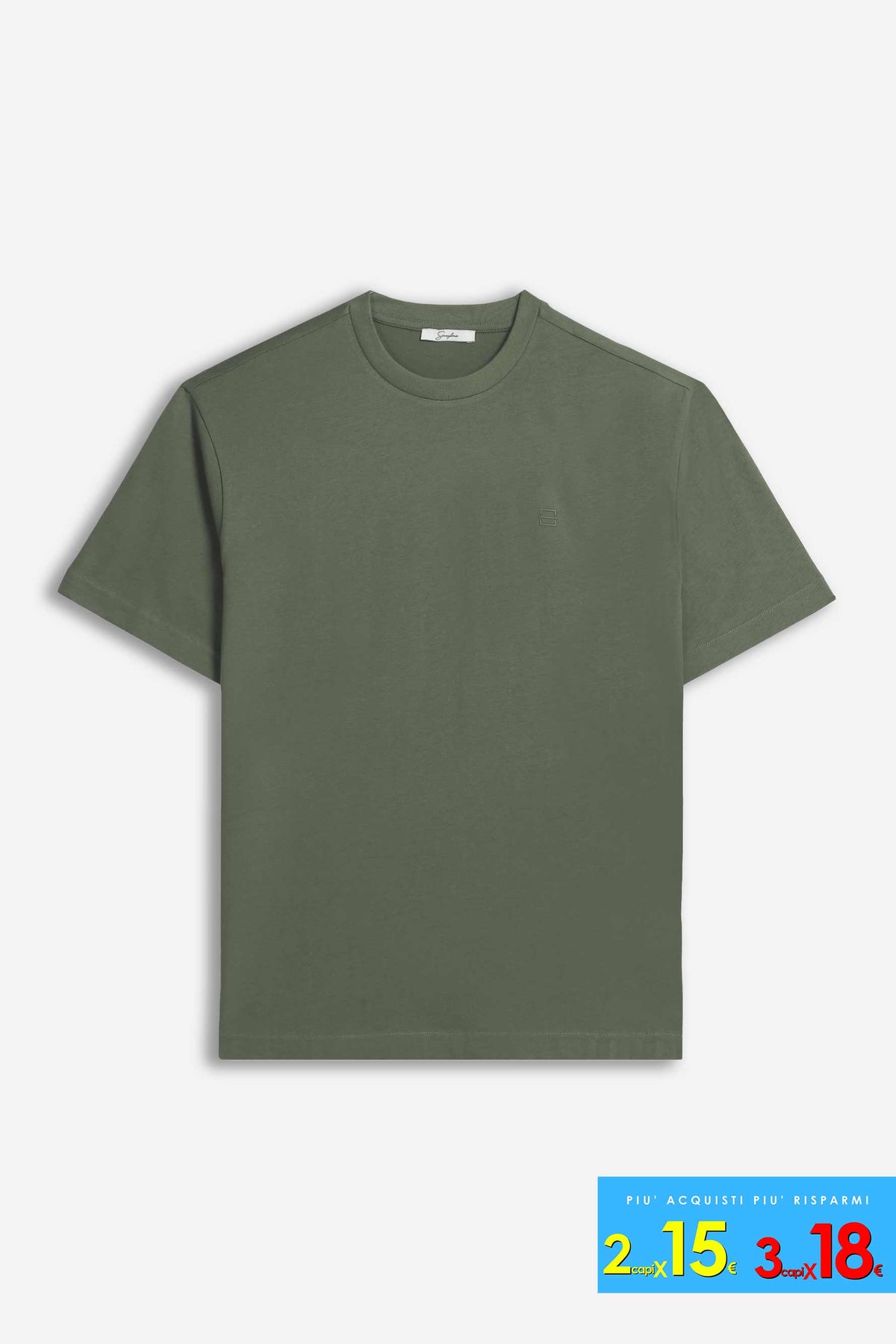 T-SHIRT CON LOGO STAMPATO VERDE MILITARE