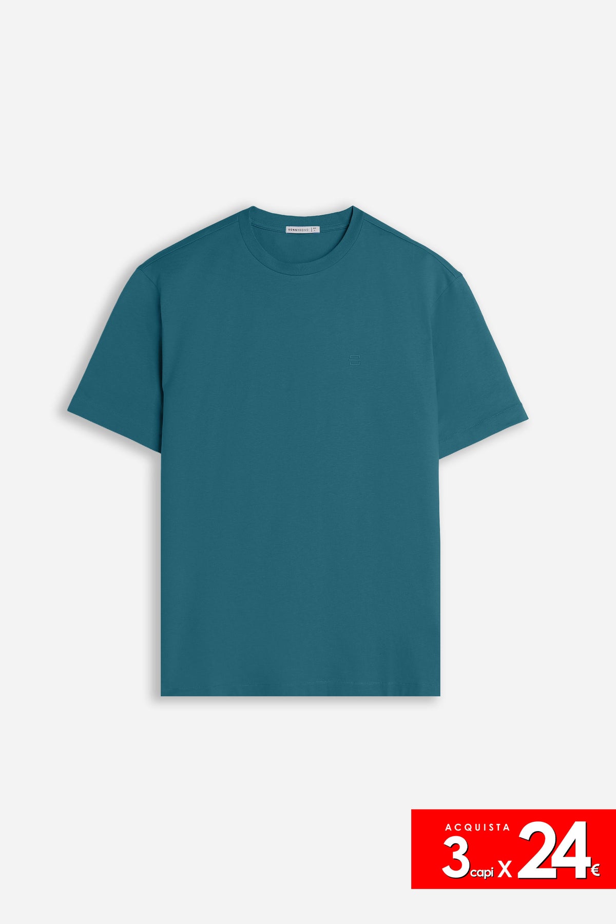 T-SHIRT GIROCOLLO BASIC CON DETTAGLIO VERDONE