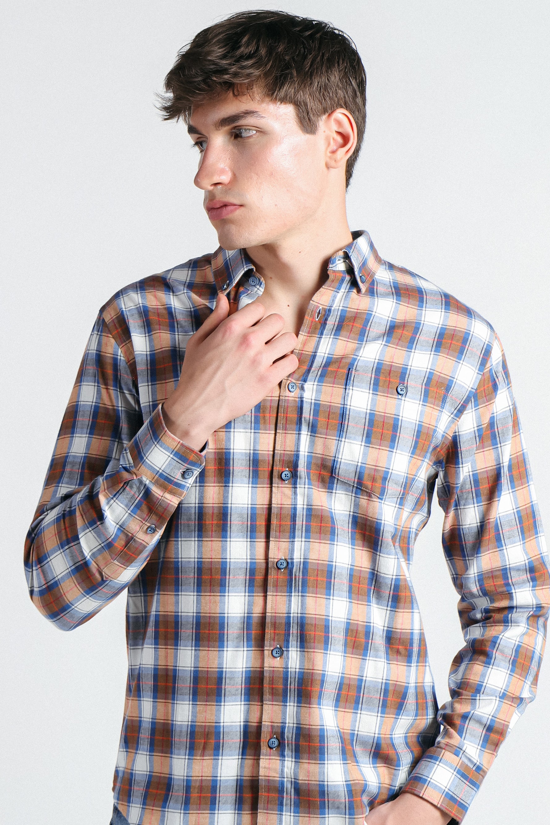 CAMICIA FANTASIA A QUADRI LEGGERA F BISCOTTO