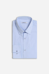 CAMICIA BASIC COLLO ITALIANO AZZURRO