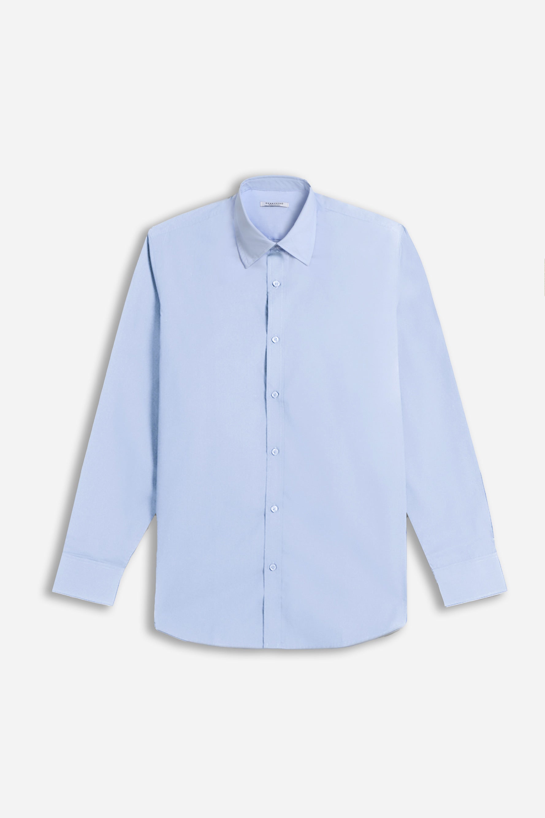 CAMICIA BASIC COLLO ITALIANO AZZURRO