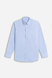 CAMICIA BASIC COLLO ITALIANO AZZURRO