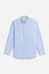 CAMICIA BASIC COLLO ITALIANO AZZURRO