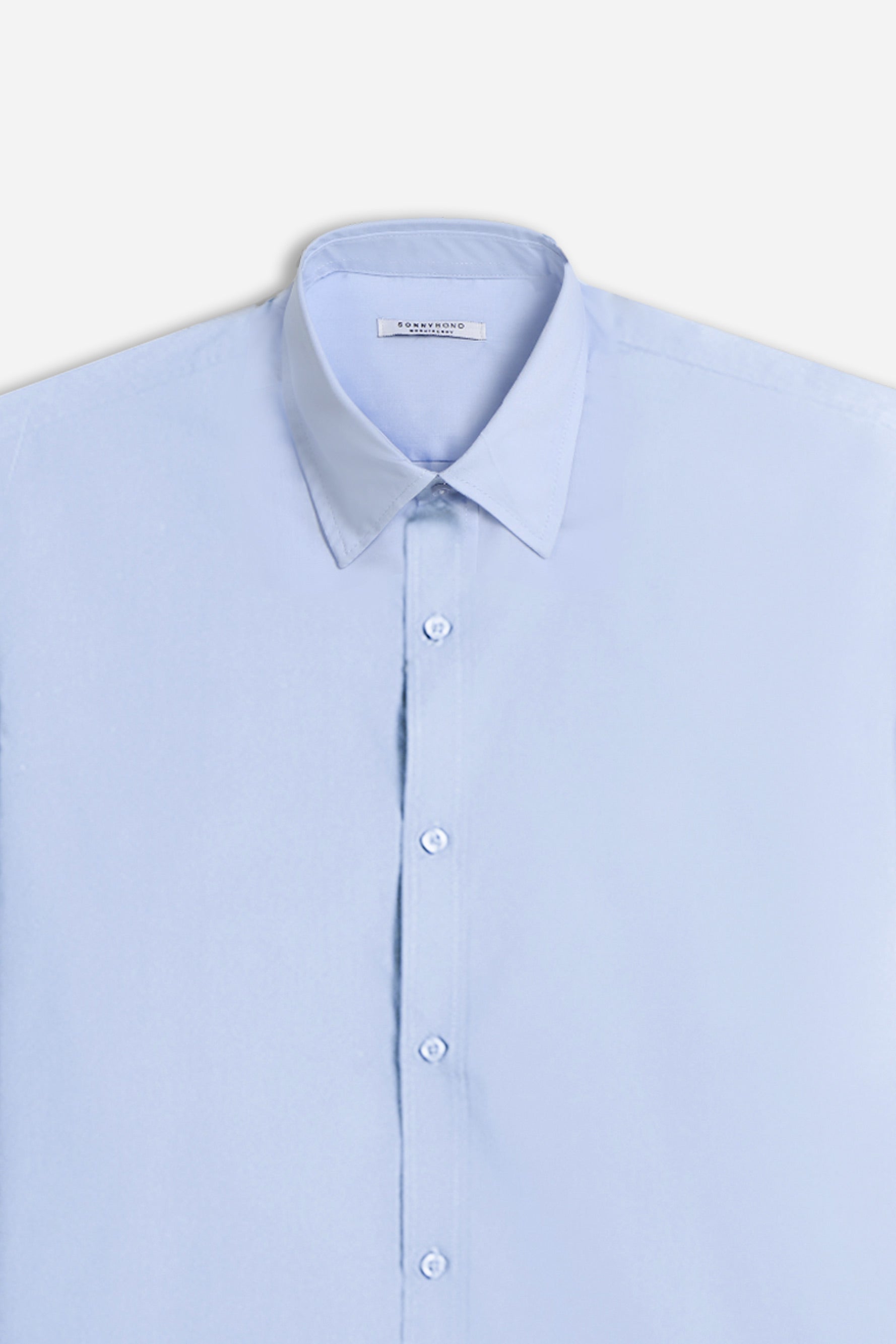 CAMICIA BASIC COLLO ITALIANO AZZURRO