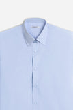 CAMICIA BASIC COLLO ITALIANO AZZURRO