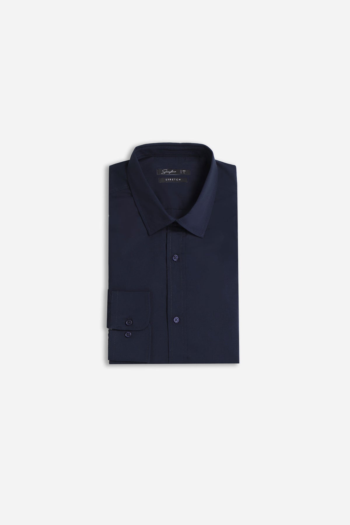 CAMICIA BASIC STRETCH BLEU