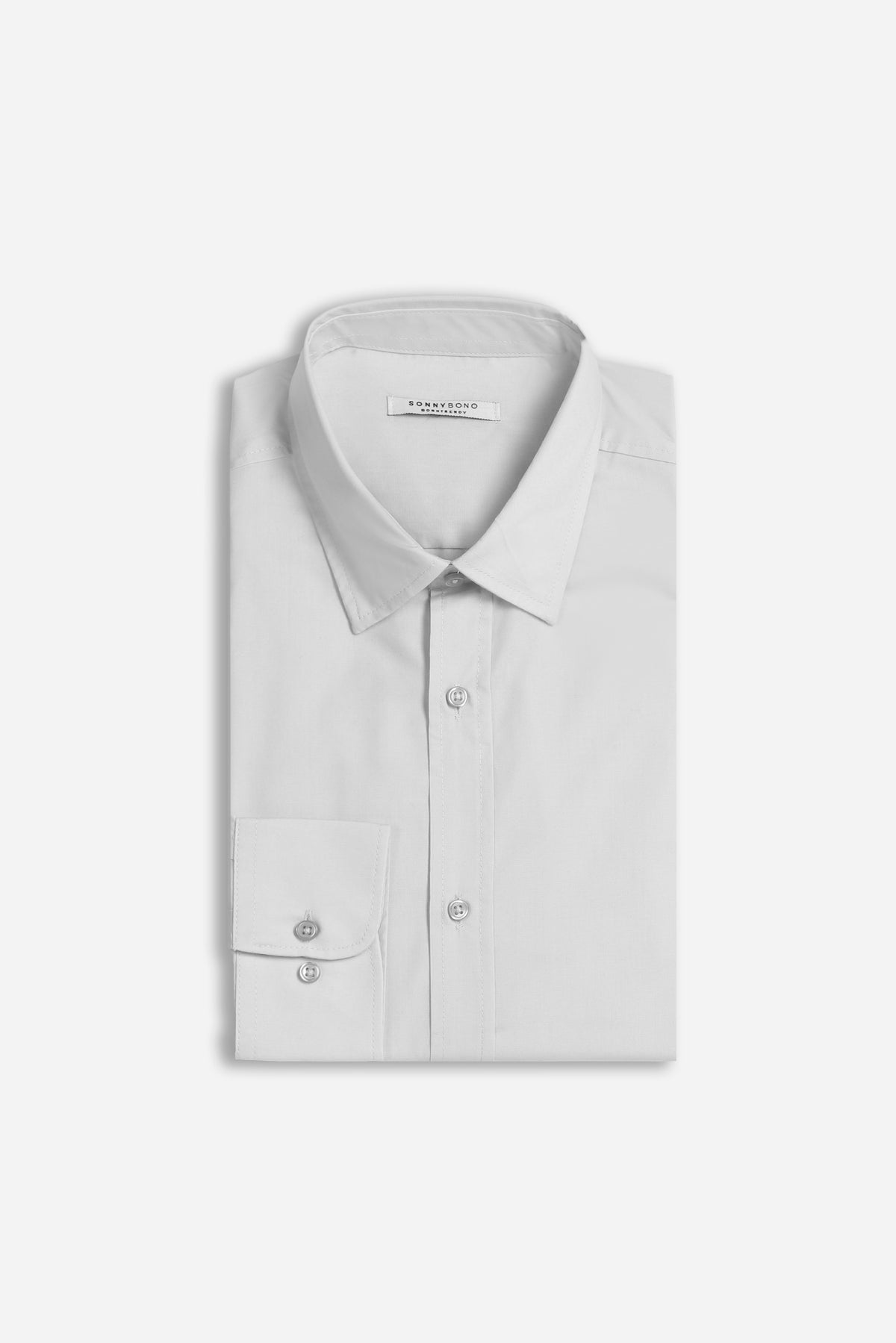 CAMICIA BASIC COLLO ITALIANO GRIGIO CHIARO
