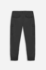 PANTALONI CARGO CON ELASTICO NERO