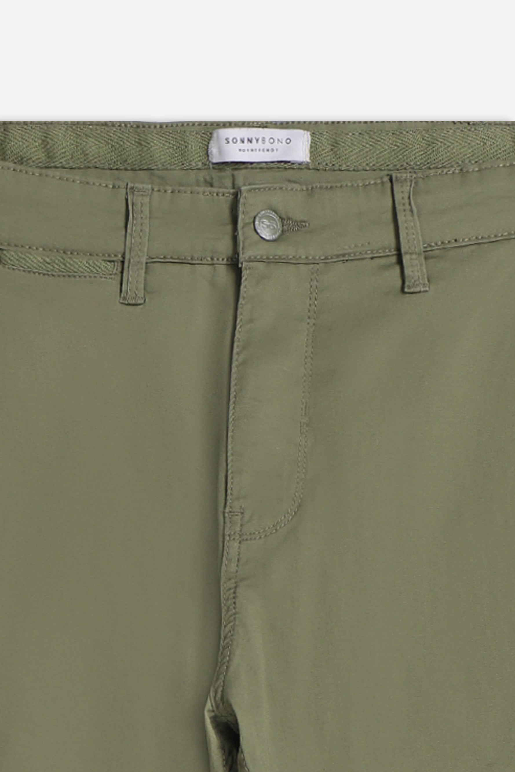 PANTALONI CARGO CON ELASTICO VERDE MILITARE