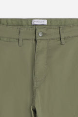 PANTALONI CARGO CON ELASTICO VERDE MILITARE