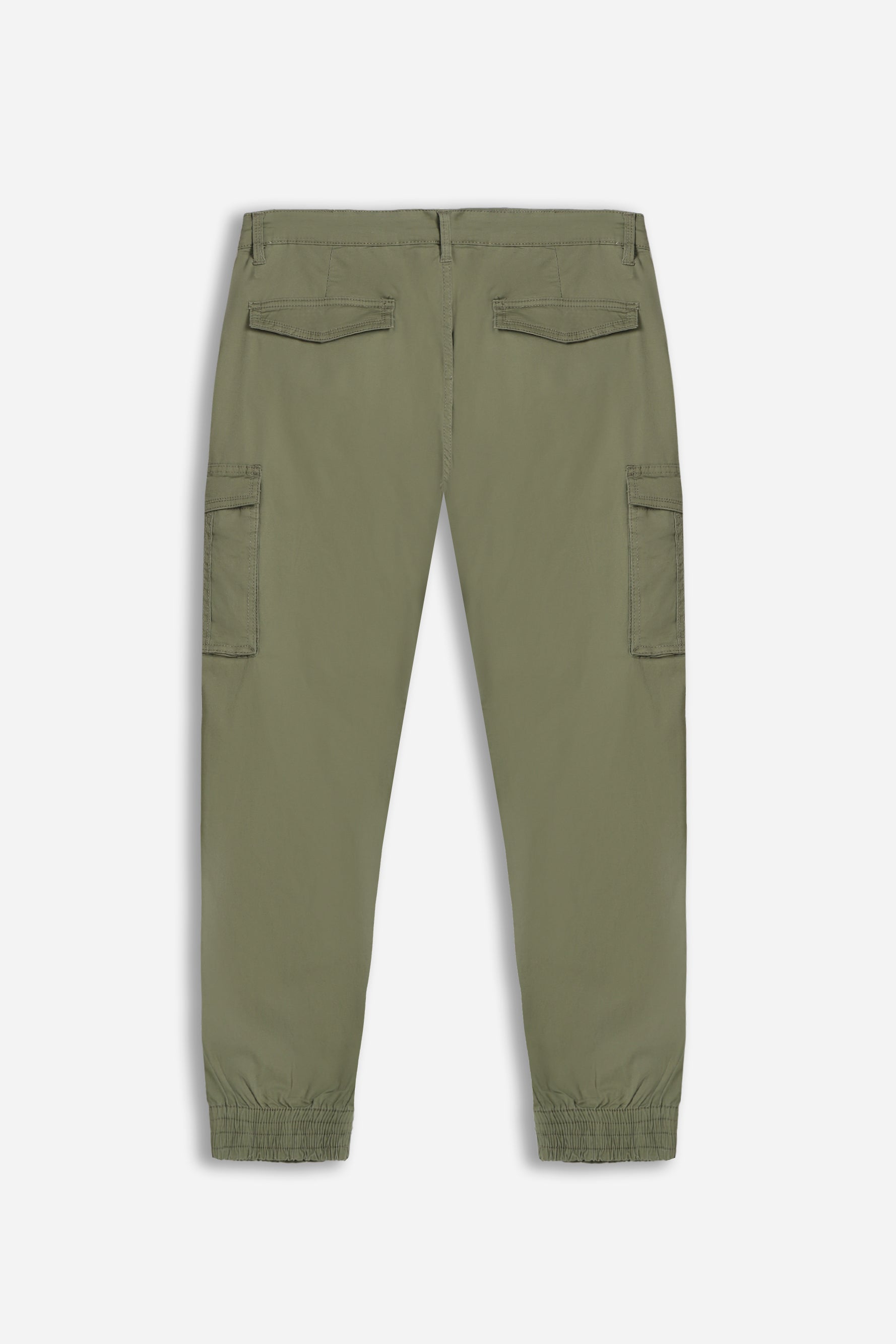 PANTALONI CARGO CON ELASTICO VERDE MILITARE