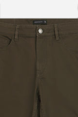PANTALONE 5 TASCHE IN TESSUTO GABARDINA COMFORT TABACCO