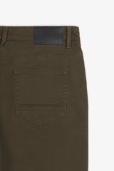 PANTALONE 5 TASCHE IN TESSUTO GABARDINA COMFORT TABACCO
