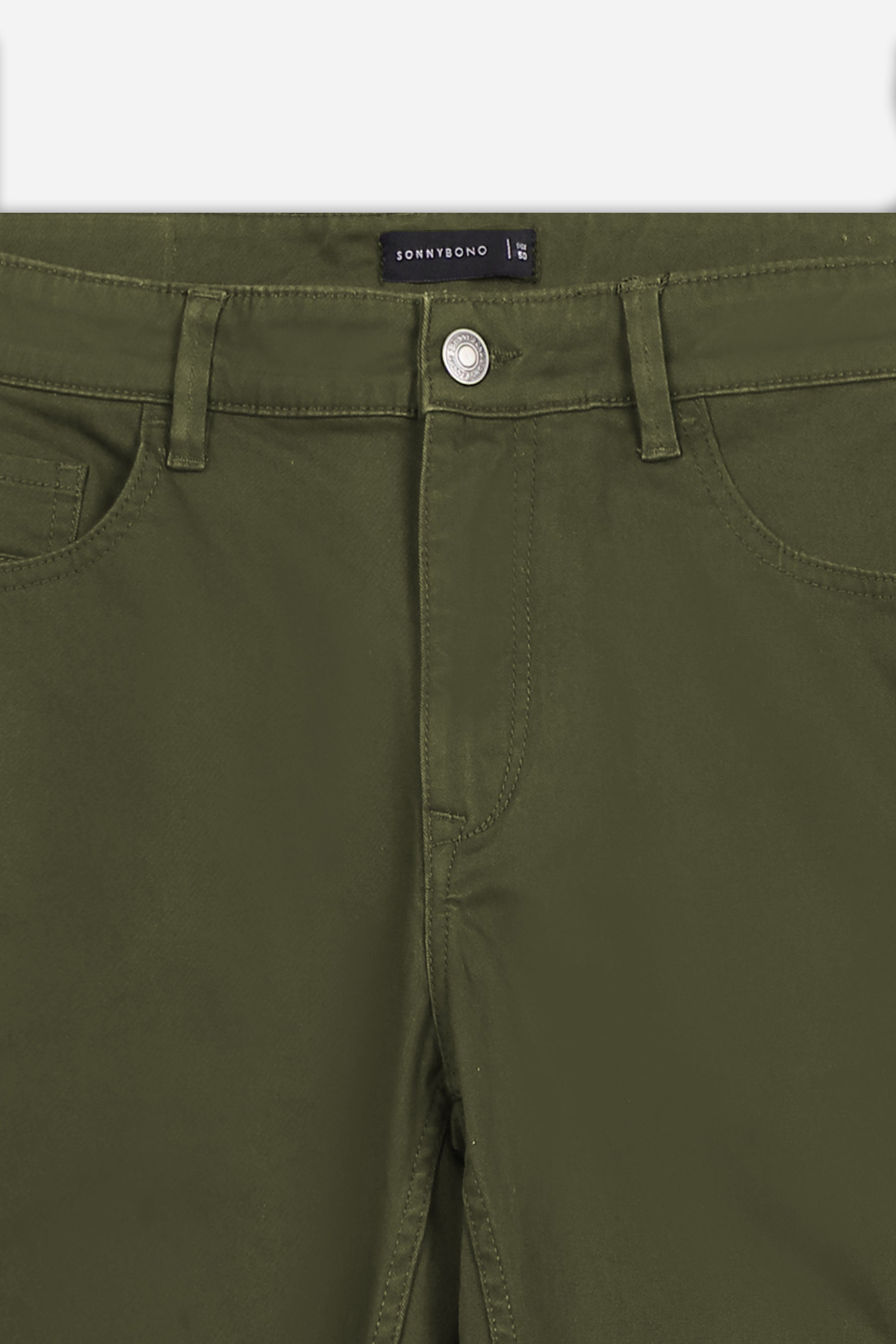 PANTALONE 5 TASCHE IN TESSUTO GABARDINA COMFORT VERDE MILITARE