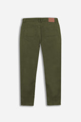 PANTALONE 5 TASCHE IN TESSUTO GABARDINA COMFORT VERDE MILITARE