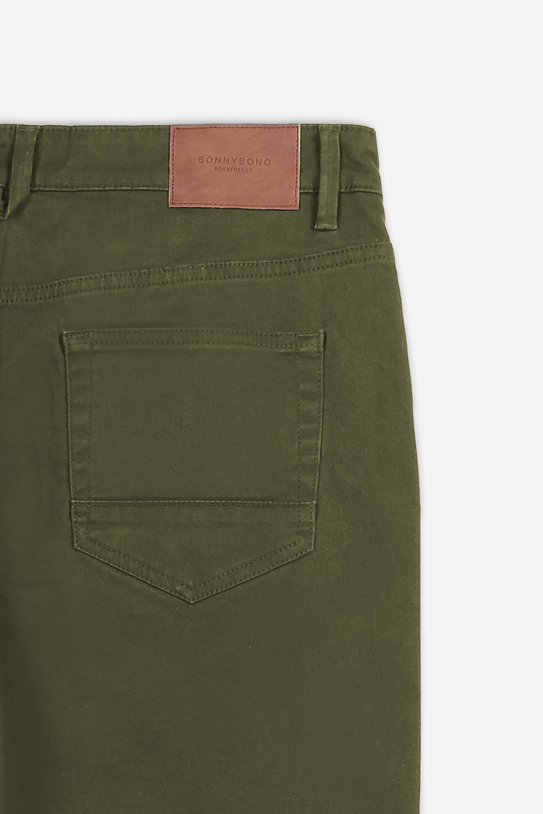 PANTALONE 5 TASCHE IN TESSUTO GABARDINA COMFORT VERDE MILITARE