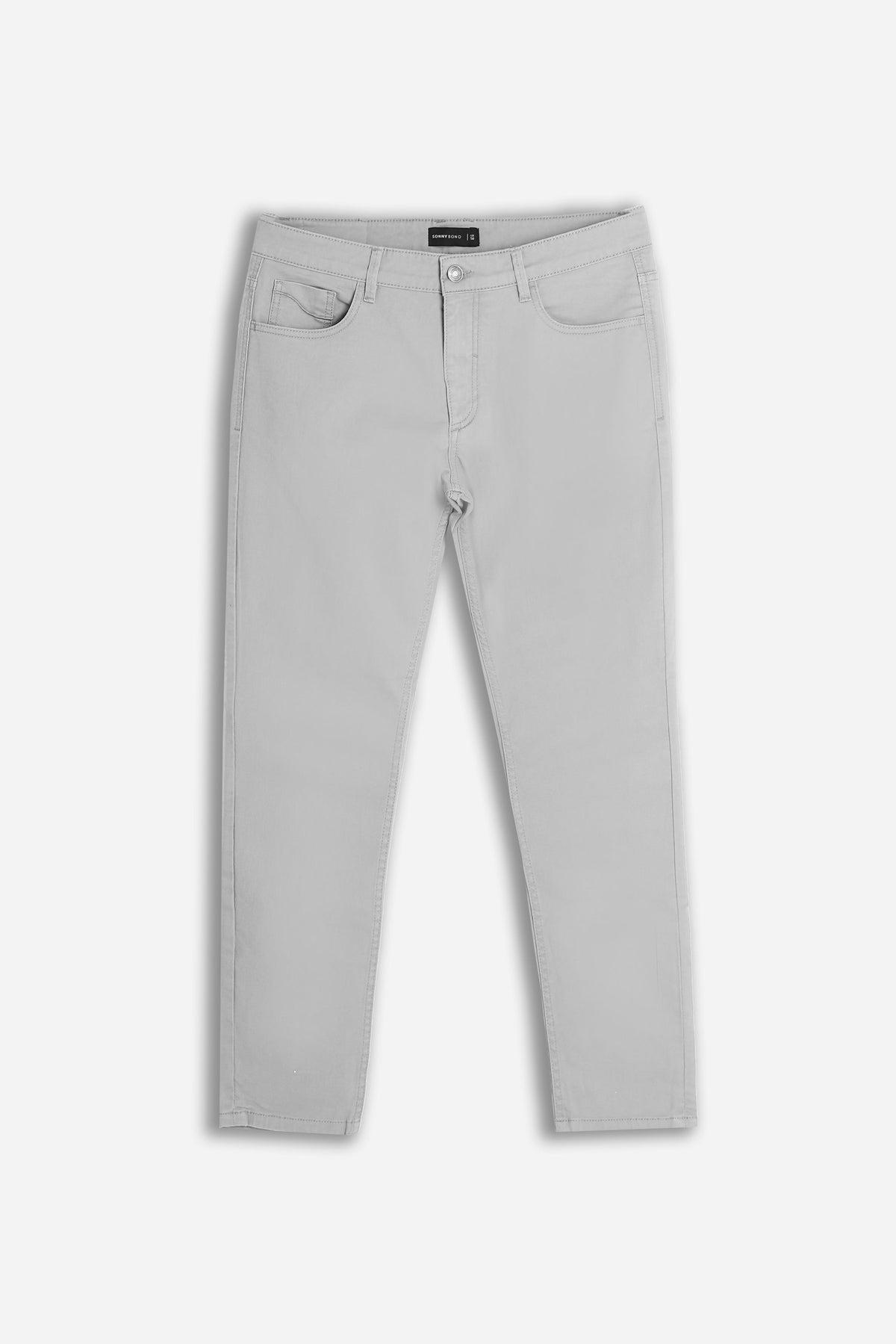 PANTALONE 5 TASCHE BASIC IN GAMBARDINA GRIGIO PERLA