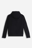 GIUBBOTTO IN PANNO FULL ZIP CON CAPPUCCIO E  MANICHE IN RIB NERO