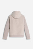 GIUBBOTTO IN PANNO FULL ZIP CON CAPPUCCIO E  MANICHE IN RIB M-BEIGE