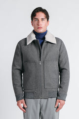 GIUBBOTTO AVIATOR CON PELLICCIA SINTETICA STACCABILE M G.SCURO