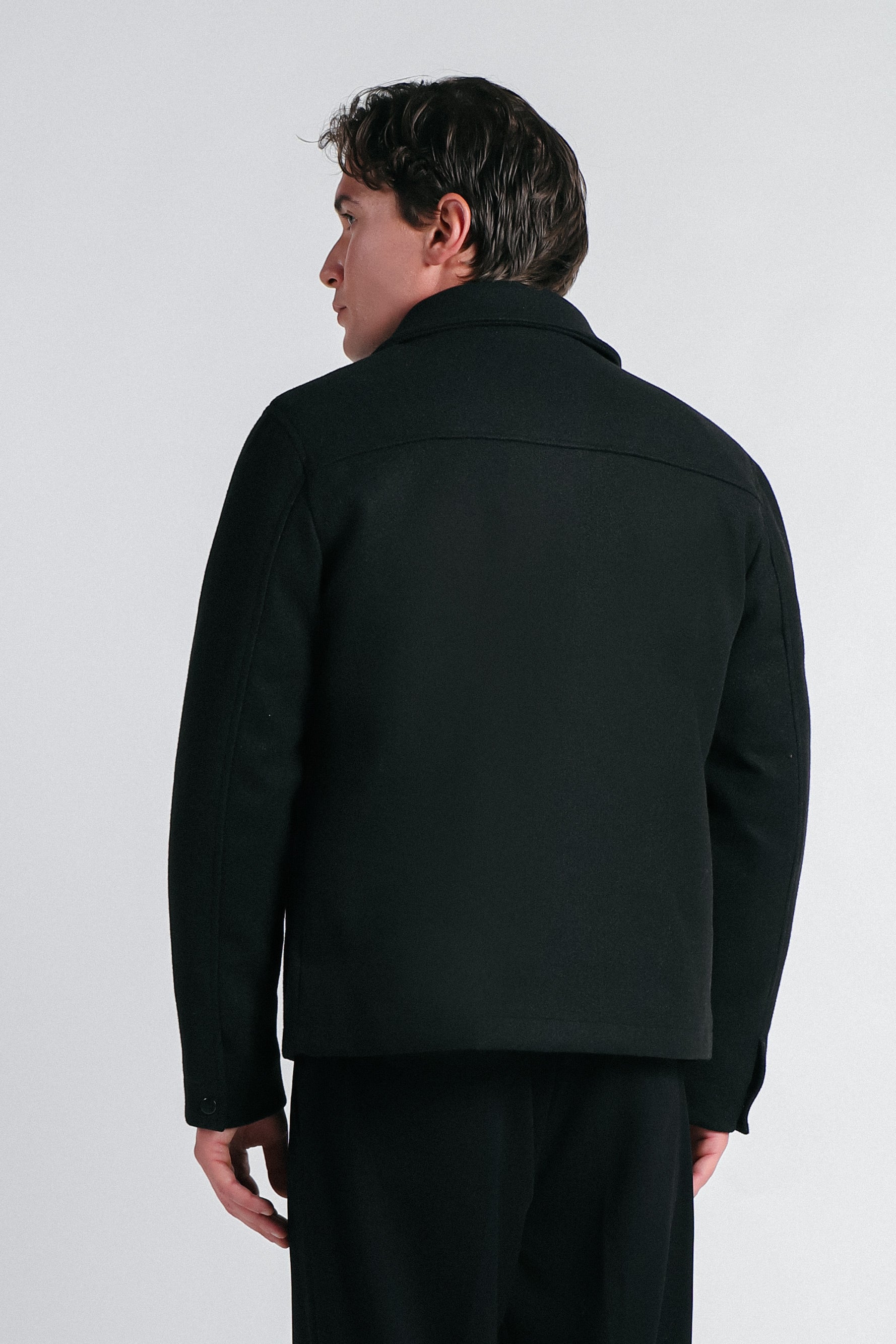 GIUBBOTTO COLLO CAMICIA IN PANNO NERO