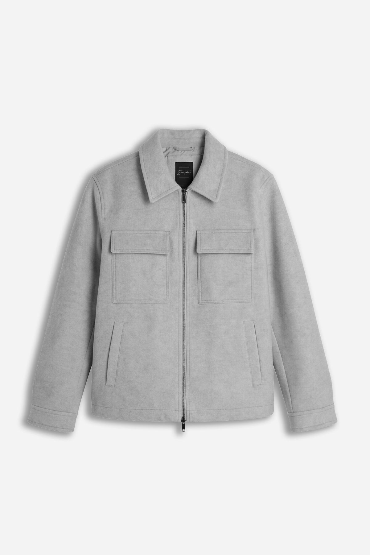 GIUBBOTTO DRITTO COLLO CAMICIA FULL ZIP GRIGIO