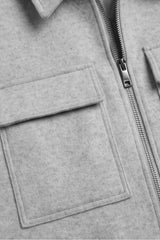 GIUBBOTTO DRITTO COLLO CAMICIA FULL ZIP GRIGIO