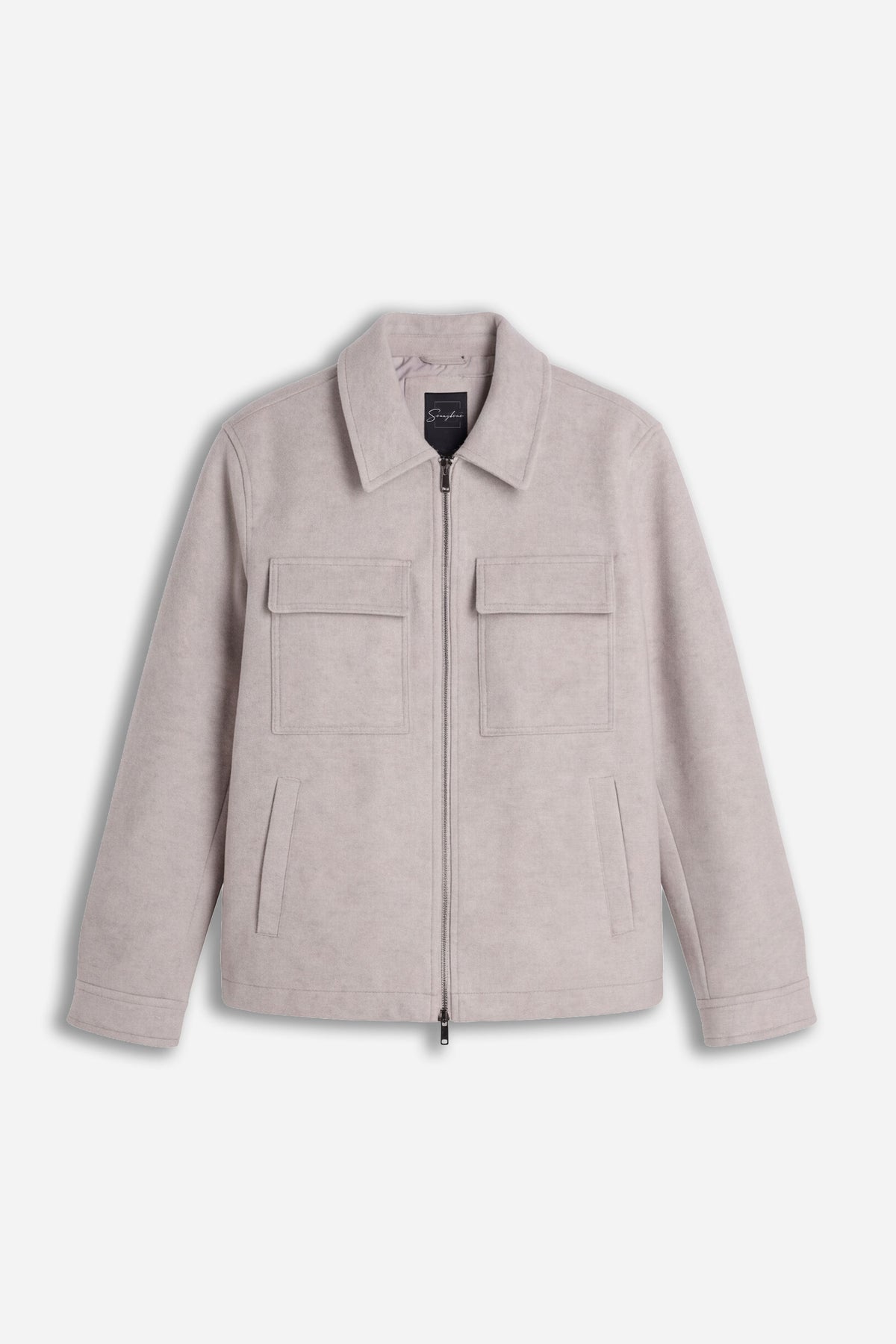 GIUBBOTTO DRITTO COLLO CAMICIA FULL ZIP M-BEIGE