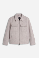 GIUBBOTTO DRITTO COLLO CAMICIA FULL ZIP M-BEIGE