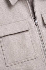 GIUBBOTTO DRITTO COLLO CAMICIA FULL ZIP M-BEIGE