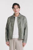 GIUBBOTTO BIKER EFFETTO SLAVATO GRIGIO - Sonnybono