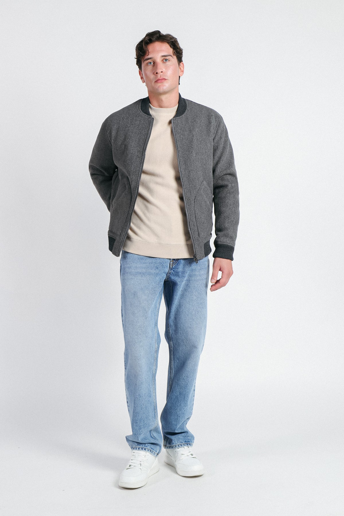 GIUBBOTTO BOMBER IN PANNO M G.SCURO