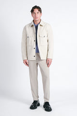 OVERSHIRT TINTA UNITA BEIGE CHIARO