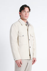 OVERSHIRT TINTA UNITA BEIGE CHIARO