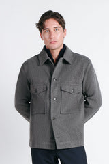 OVERSHIRT TINTA UNITA GRIGIO SCURO