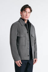 OVERSHIRT TINTA UNITA GRIGIO SCURO