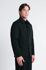 OVERSHIRT IN PIQUET NERO