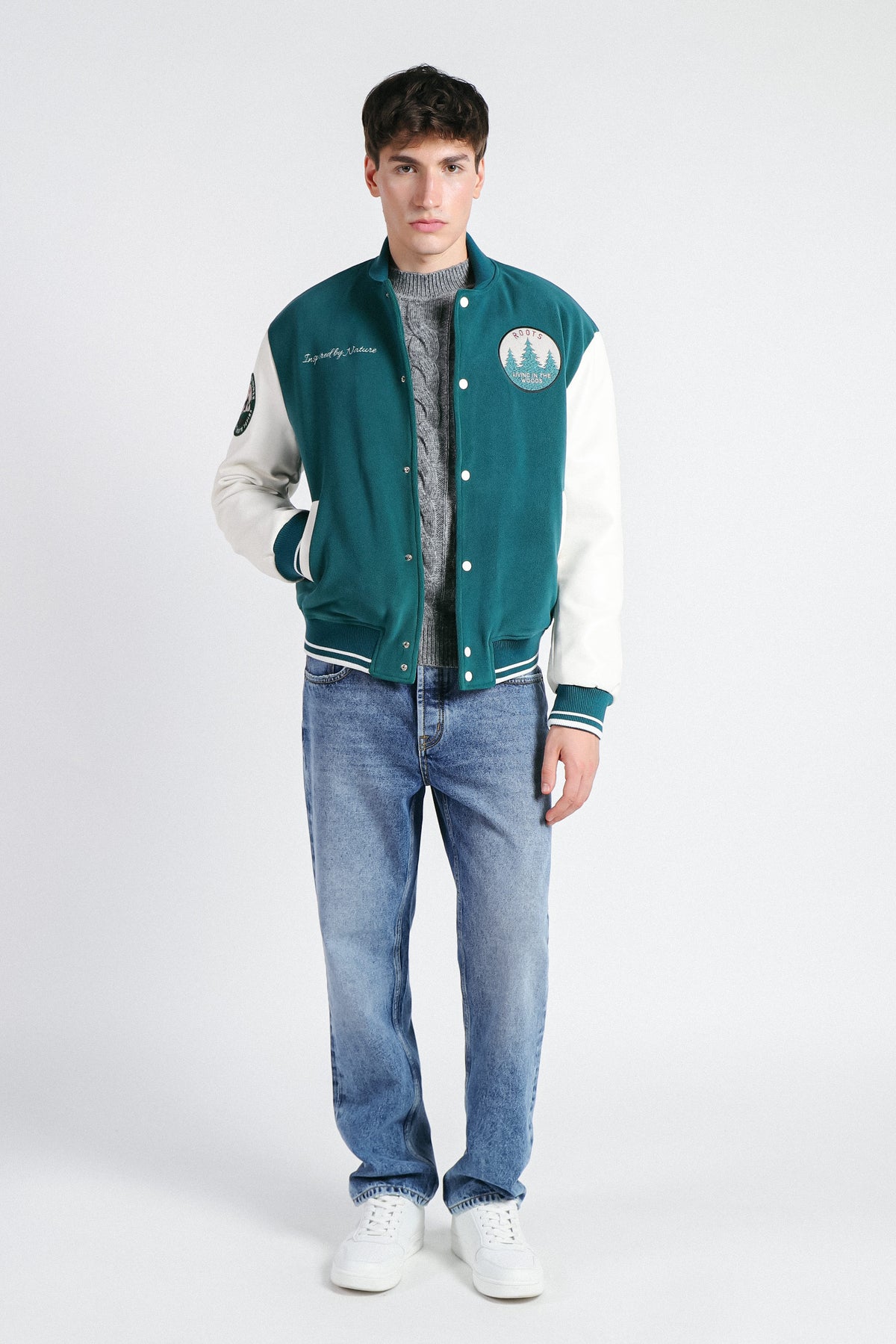 GIUBBOTTO COLLEGE IN PILE VERDE