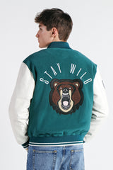 GIUBBOTTO COLLEGE IN PILE VERDE