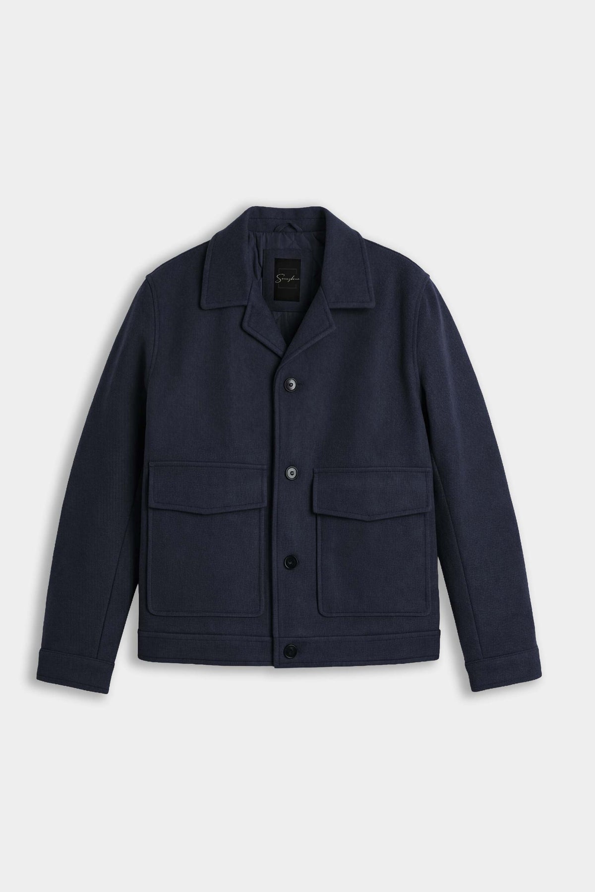 GIUBBOTTO IN PANNO COLLO CAMICIA M BLEU
