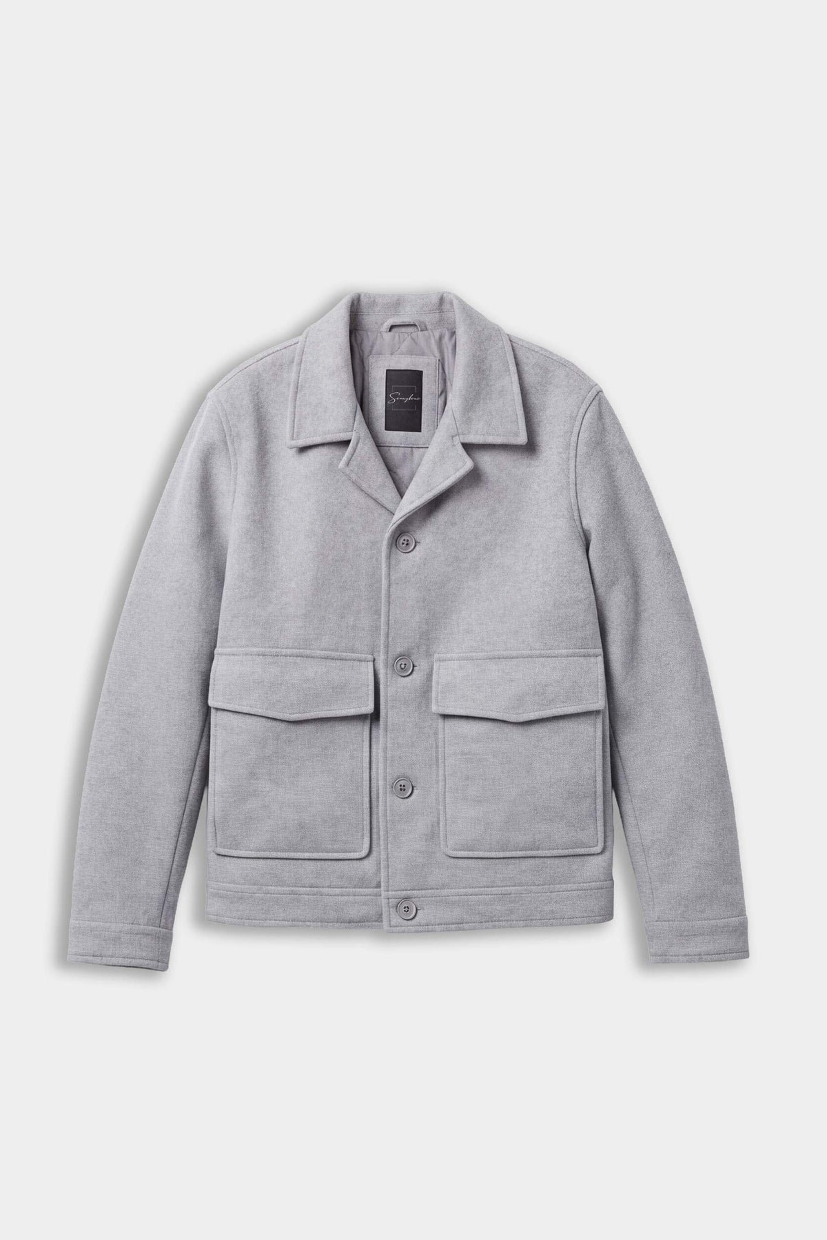 GIUBBOTTO IN PANNO COLLO CAMICIA GRIGIO